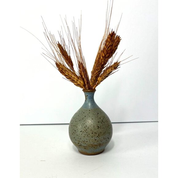 Vintage Studio Pottery Speckled Stoneware Glazed Decorative Vase Artist Signed - Picture 5 of 8